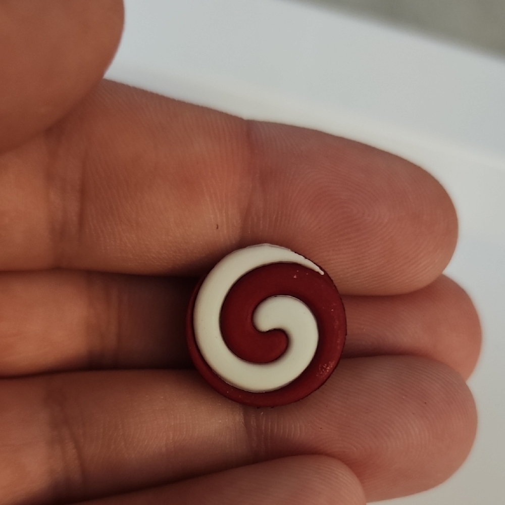 Red and White Swirl shie charms